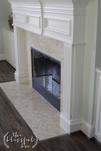 Fireplace Mantel and Tile Face