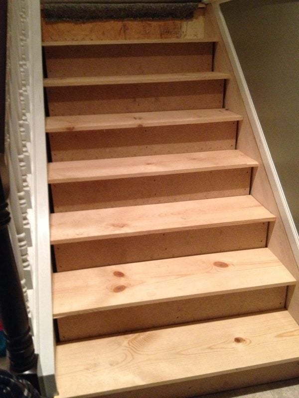 cut a stair skirt and fit the new stair treads, The Serene Swede on Remodelaholic