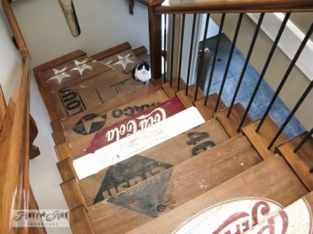 wooden crate staircase remodel, Funky Junk Interiors on Remodelaholic