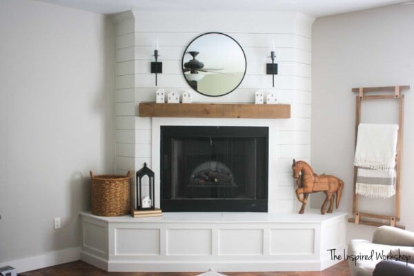 Concrete To Shiplap Corner Fireplace Remodel, The Inspired Workshop