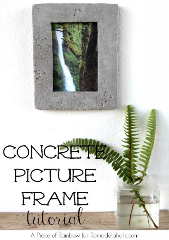 DIY Concrete Picture Frame | A Piece of Rainbow for Remodelaholic.com #diy #industrial 