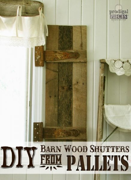 DIY barnwood shutters made from pallets, Prodigal Pieces on Remodelaholic