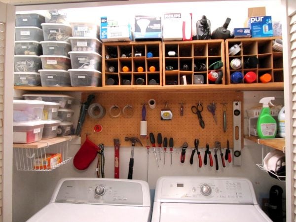 organized laundry space with tools, Sew Many Ways