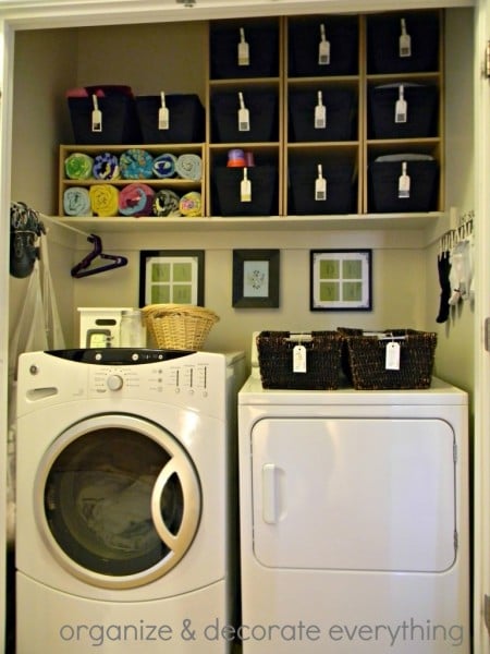 small laundry room organized with cubbies, Organize and Decorate Everything