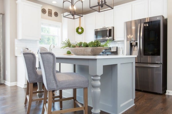 White Kitchen Remodel With Grey Island, Peace And Pine Designs