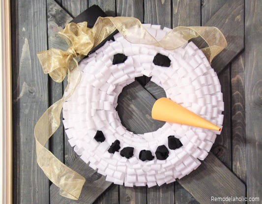 winter decoation, Snowman Wreath Tutorial From Remodelaholic
