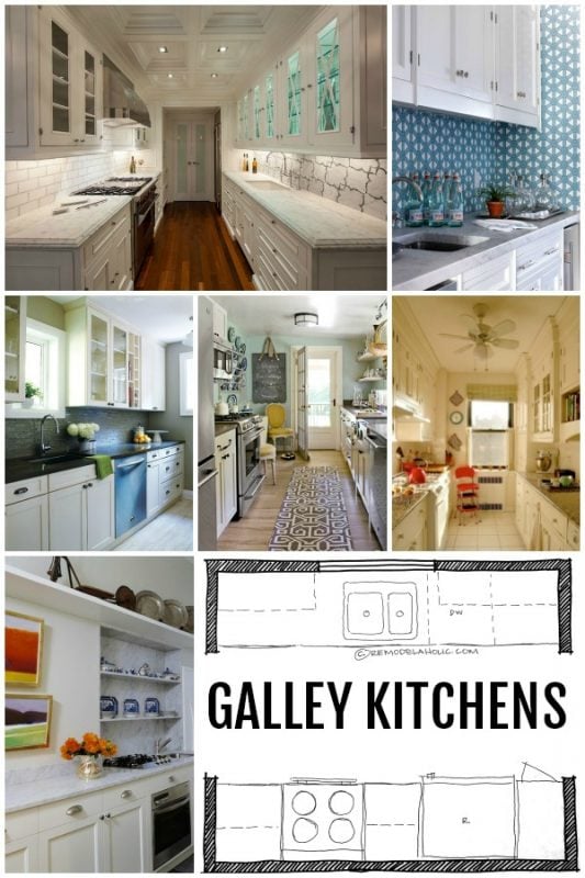 KITCHEN DESIGN: Galley Kitchen Layouts and Floor Plan Ideas via Remodelaholic.com