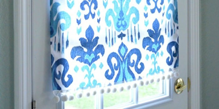 No Sew DIY Magnetic Curtain for a Half Door Window